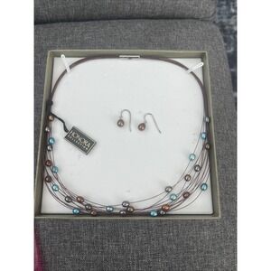 Honora Necklace Pearl Wire Multi Color Freshwater Pearls  With Earrings